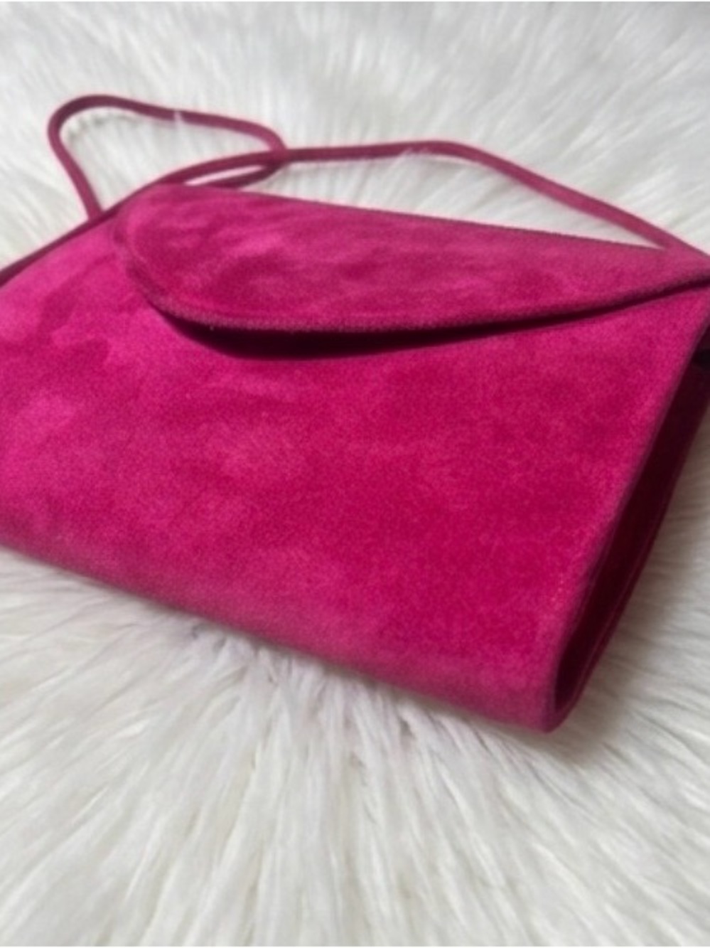 Vintage Pink Suede Shoulder Bag - Picture 9 of 14